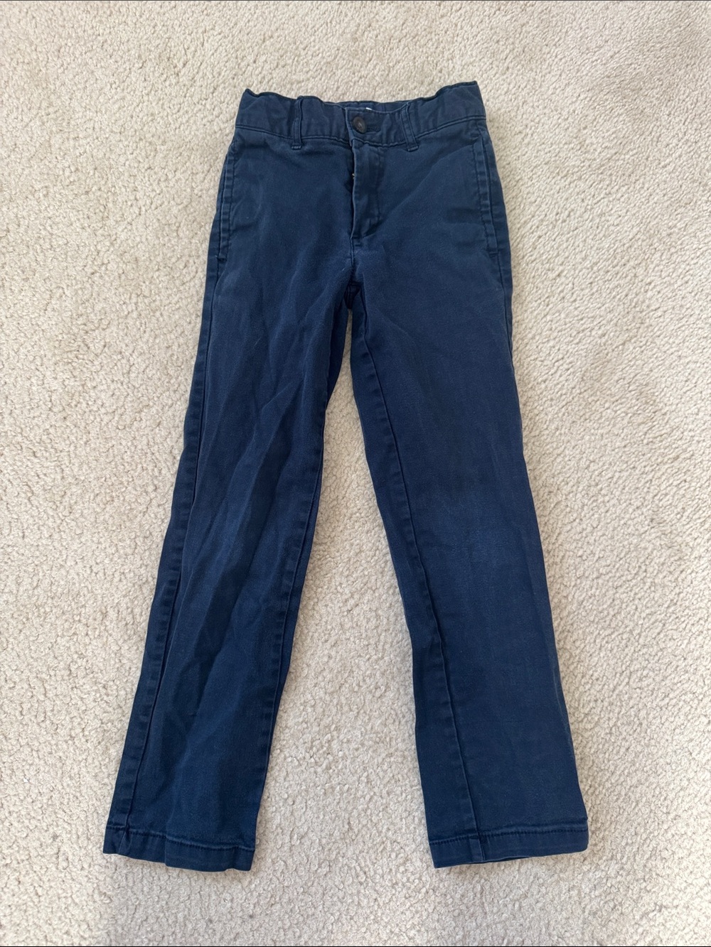 Place Navy Straight-Leg Boys chinos - size 7 slim